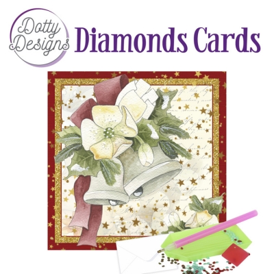 D0tty Design® - Set van 5 diamond painting kerstkaarten 15x15cm: divers